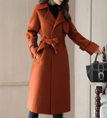 Long Sleeve Wool Coat