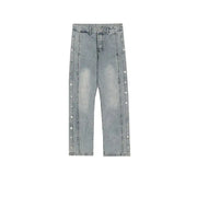 Slim-fit Jeans with Side Full-breasted Design