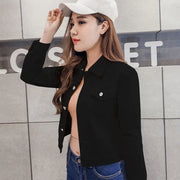 Women's Slim-Fit Short Denim Jacket - Korean Style