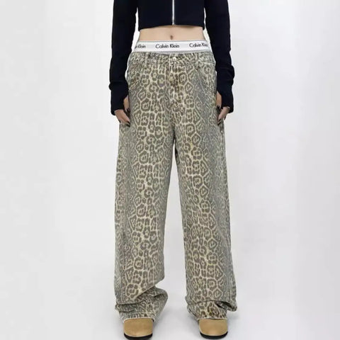 American-Style Retro Street Straight Wide-Leg Pants