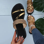 Large Outdoor Rhinestone Casual Sandals for Women