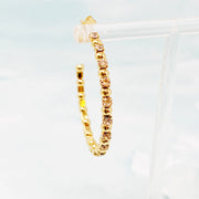 Ball And Jewel Hoop Earrings