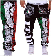 Men's Casual Sports Pants with Italian Flag Print