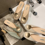 Women's Summer Casual Baotou Low Heel Slippers