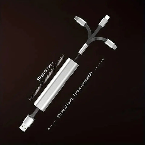 Portable Telescopic Data Cable - Type-C, Micro, Apple