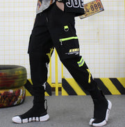 Pocket Letter Printed Harem Pants for Trendy Style