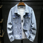 Men's Slim Fit Korean Style Denim Jacket for Teens
