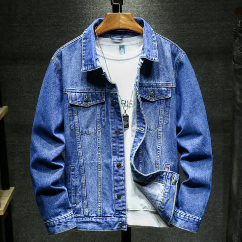 Men's Slim Fit Korean Style Denim Jacket for Teens