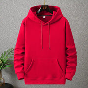 Plus Size Solid Color Fleece Hoodie for Men 12XL