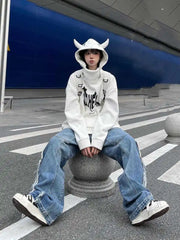 Women's American Style Wide-Leg Jeans with Pockets