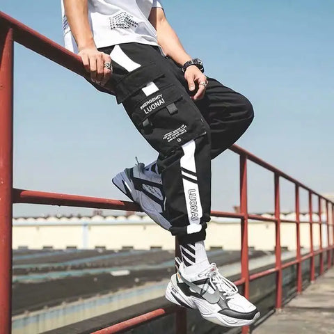 Velcro Strap Loose Casual Cargo Pants