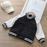 Boys Handsome Baseball Uniform Jacket with Stand Collar