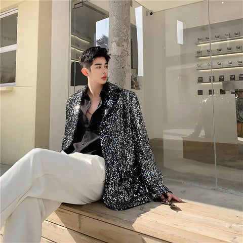 Bling Sequin Stage Performance Suit Jacket for Groups