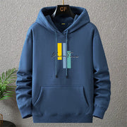 Plus Size Thick Fleece Hoodie for Men in Blue