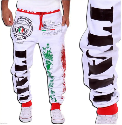 Men's Casual Sports Pants with Italian Flag Print