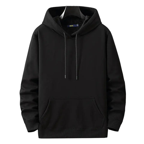 Plus Size Solid Color Fleece Hoodie for Men 12XL