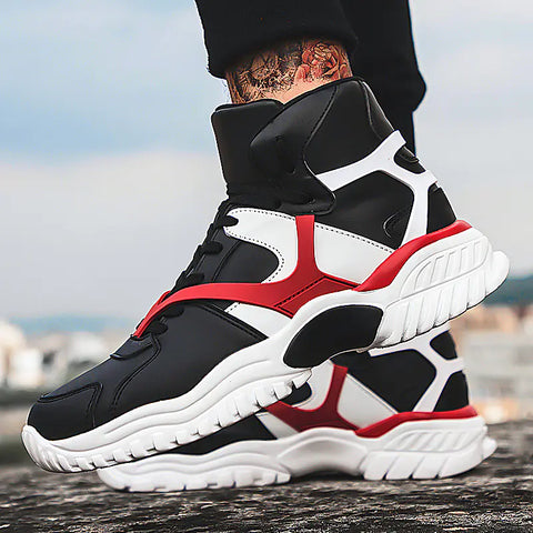 Men's High-Top Sneakers - Hip Hop Casual Style